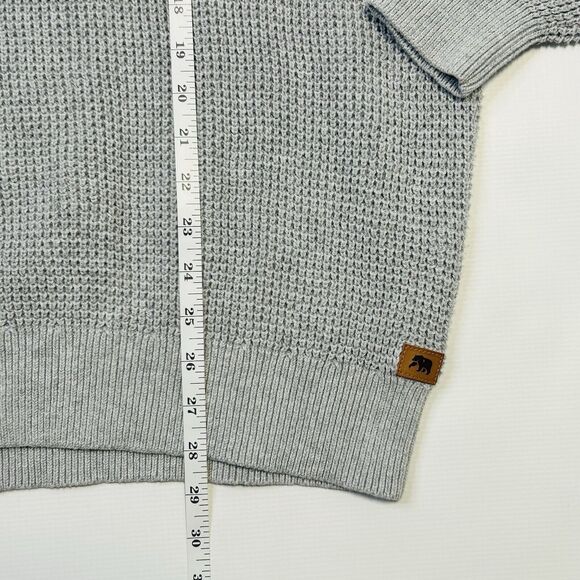 The Normal Brand 1/4 Zip Waffle Knit Zip Pullover Sweater Gray Mens Size 2XL - Picture 8 of 11
